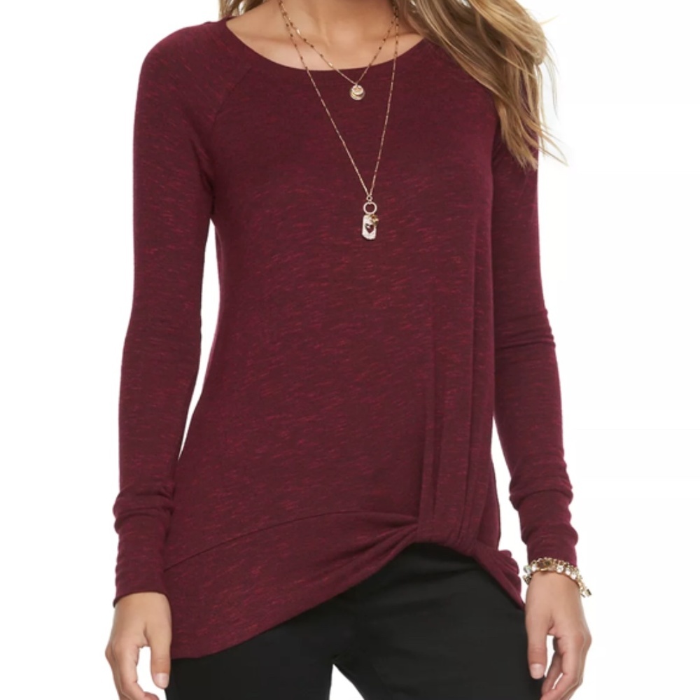 Juicy Couture Marled Twist Knit Long Sleeve Top (MEDIUM)